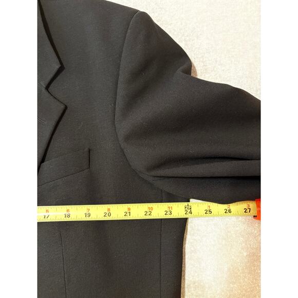 Tallia Sartoria Pure Worsted  Wool Men’s Size 46R Black Single Button Blazer EUC - Picture 6 of 11